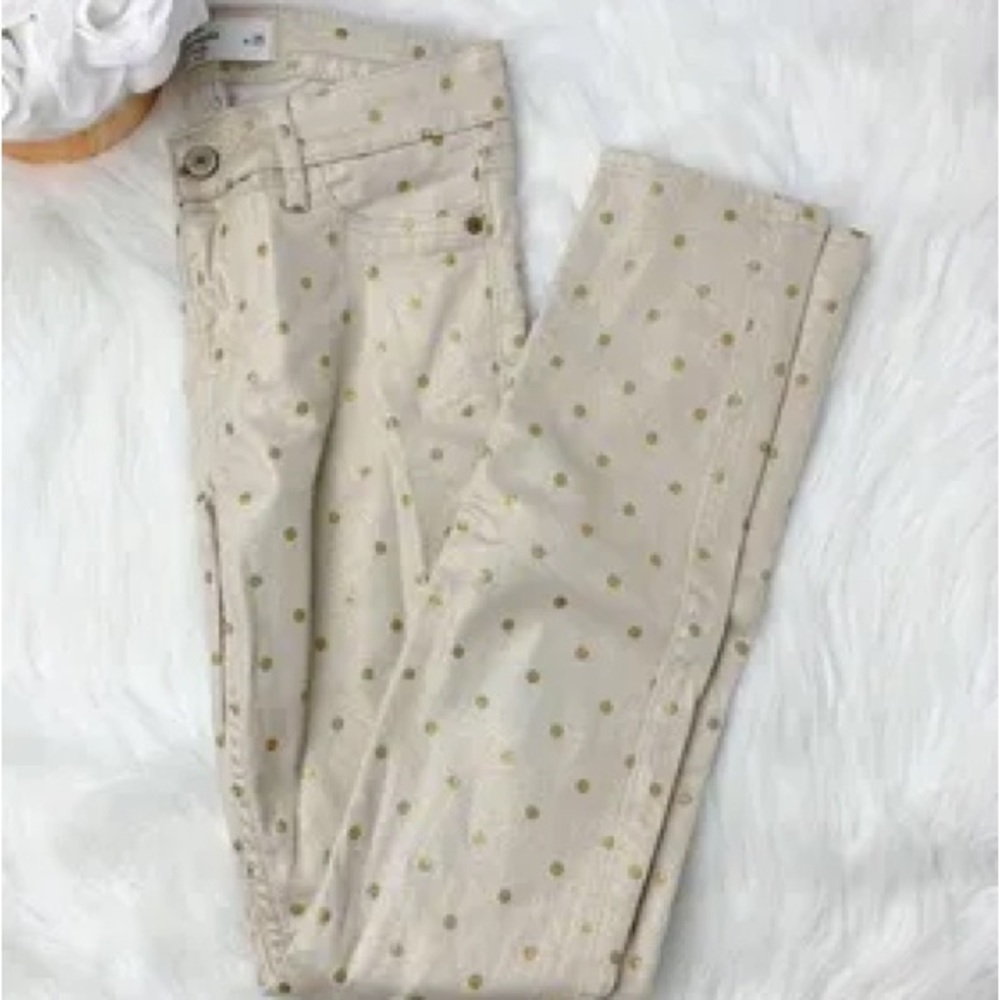 Abercrombie size 8 gold sparkle skinny jeans